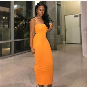 Orange Summer Tight Bodycon Dress